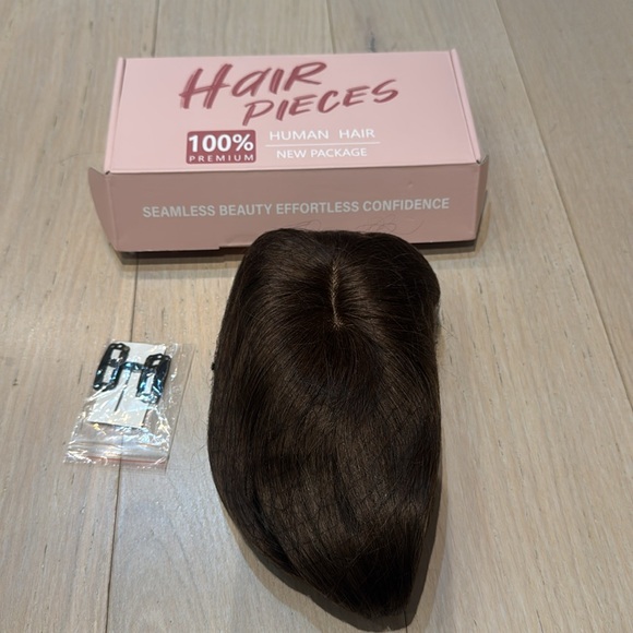 Human Hair Topper for Thinning Hair with Bangs 8 Inch #02 Dark Brown - Picture 6 of 9
